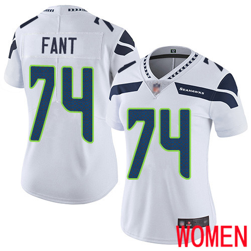 Seattle Seahawks Limited White Women George Fant Road Jersey NFL Football 74 Vapor Untouchable